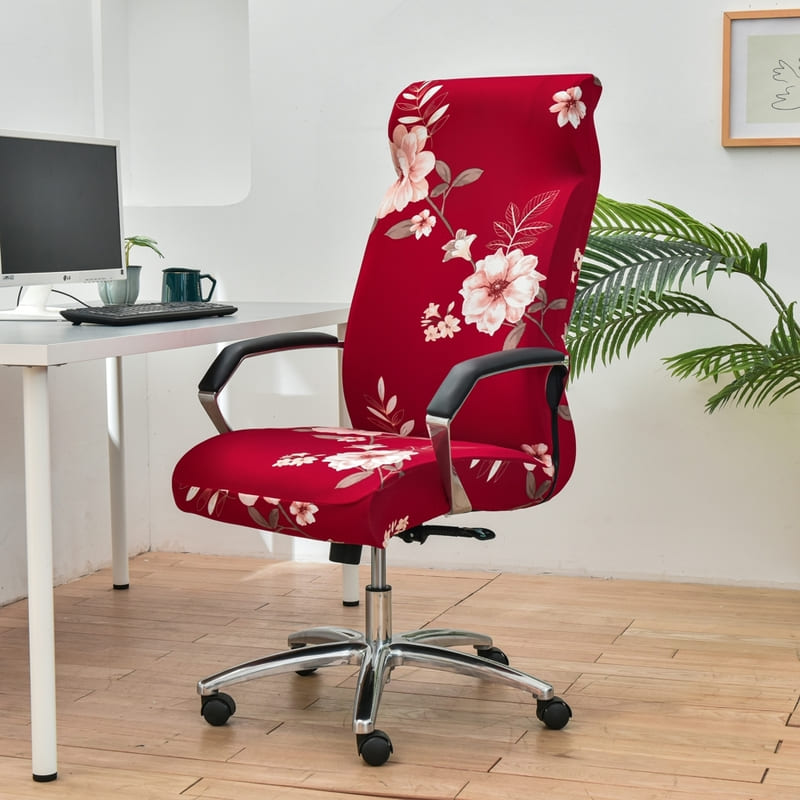 Housse de Chaise de Bureau Fleurie