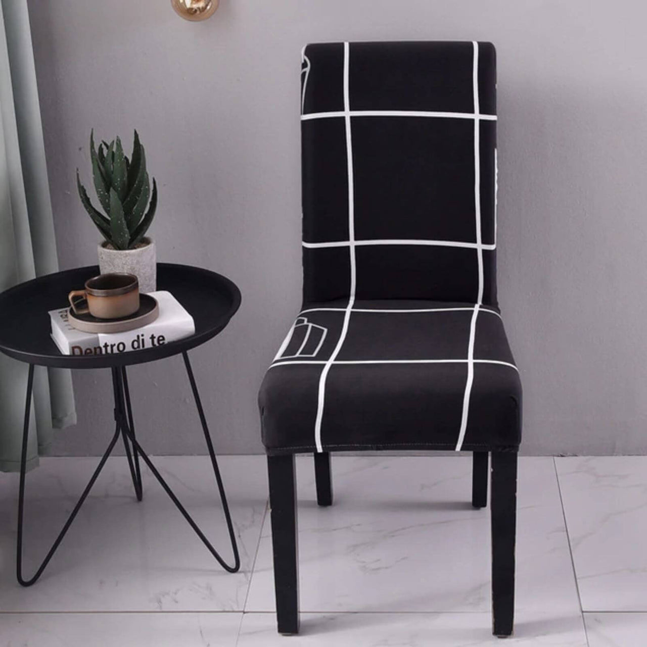 Housse de Chaise Extensible Noire