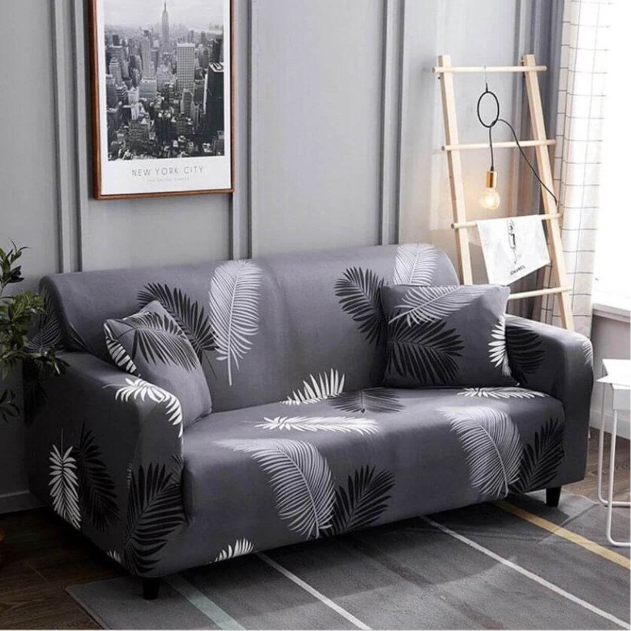 Housse de Canapé Extensible Gris