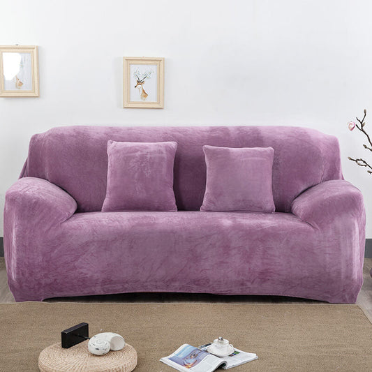 Housse de Canapé Velours Mauve