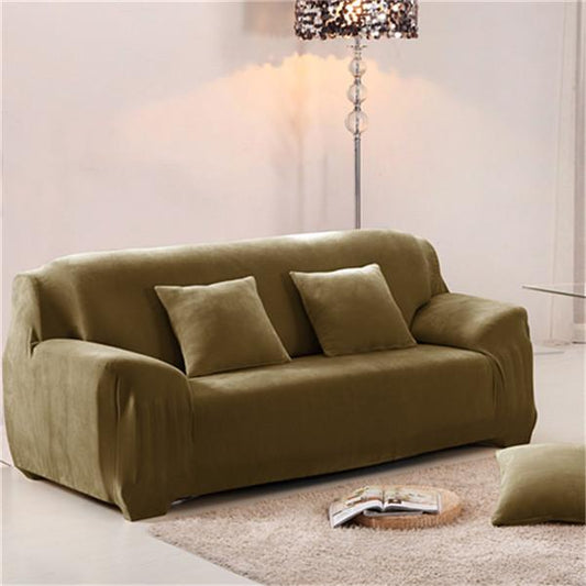 Housse de Canapé Velours Kaki