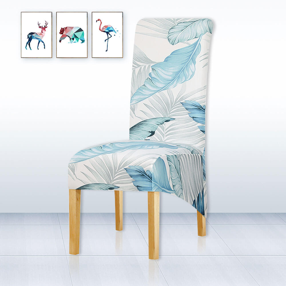 Housse de Chaise XL Fleurie Turquoise