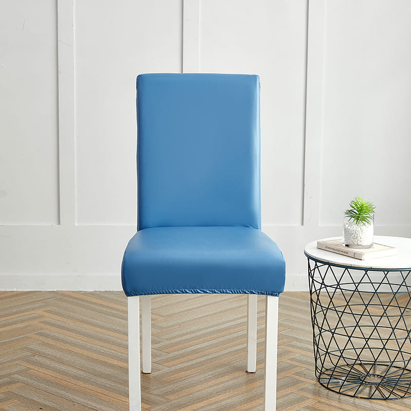 Housse de Chaise Imperméable Simili Cuir Bleu Clair