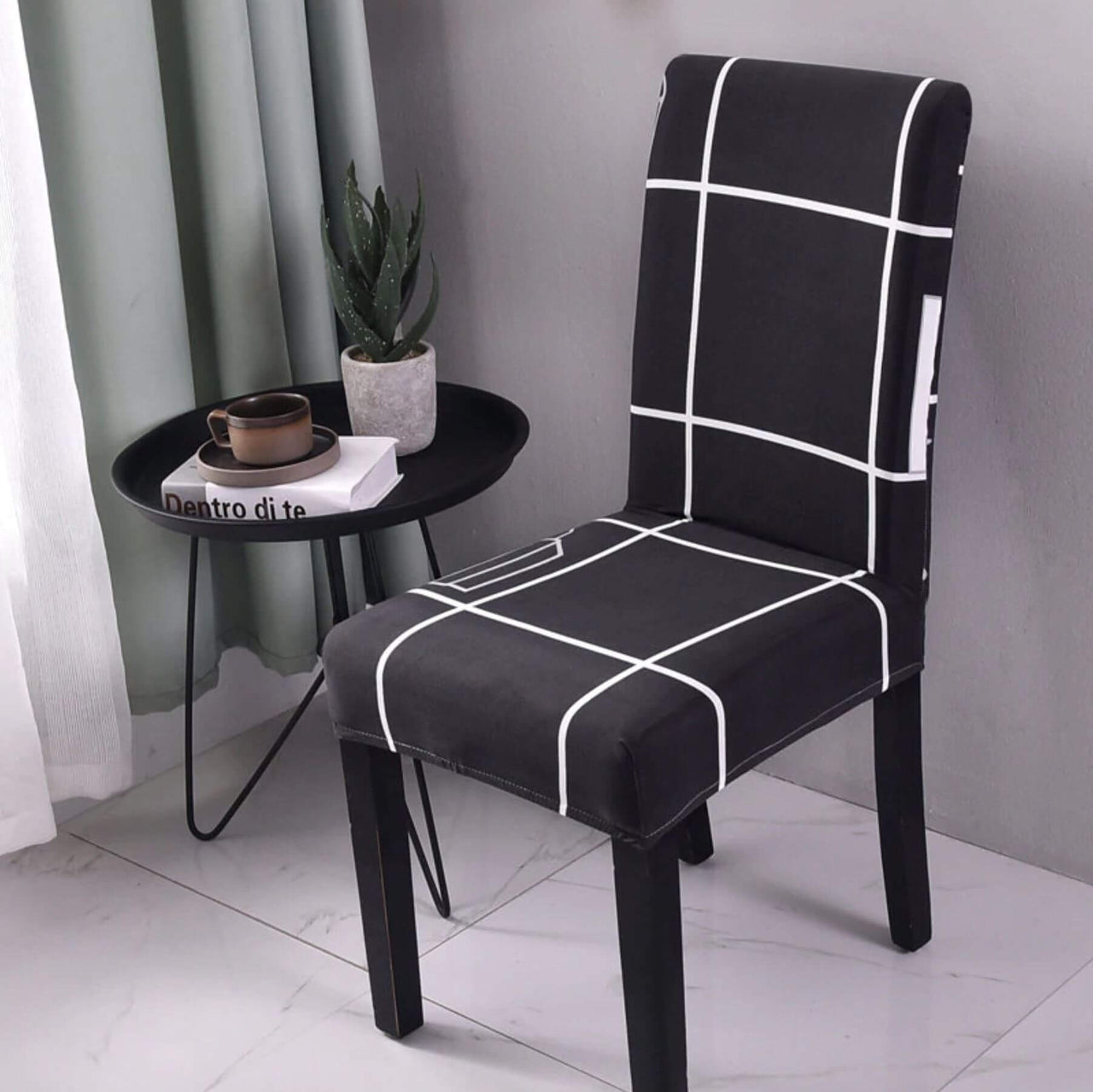 Housse de Chaise Extensible Noire