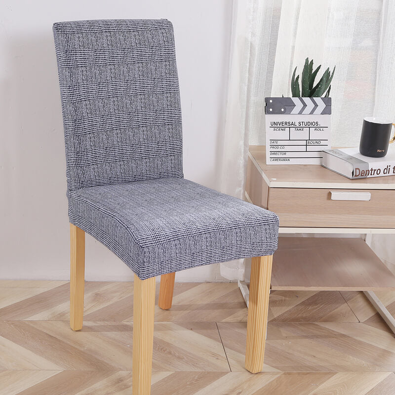 Housse de Chaise Tissu Bleu Gris