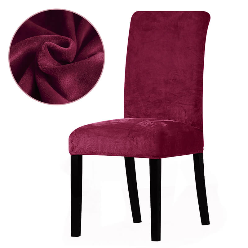 Housse de Chaise Velours Bordeaux