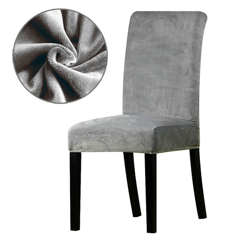 Housse de Chaise Velours Gris