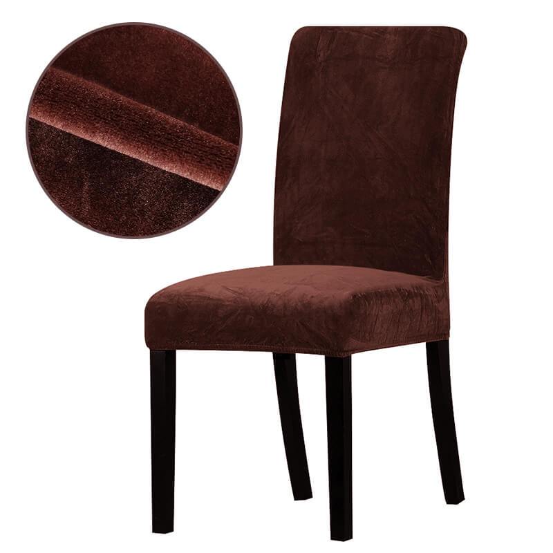 Housse de Chaise Velours Marron