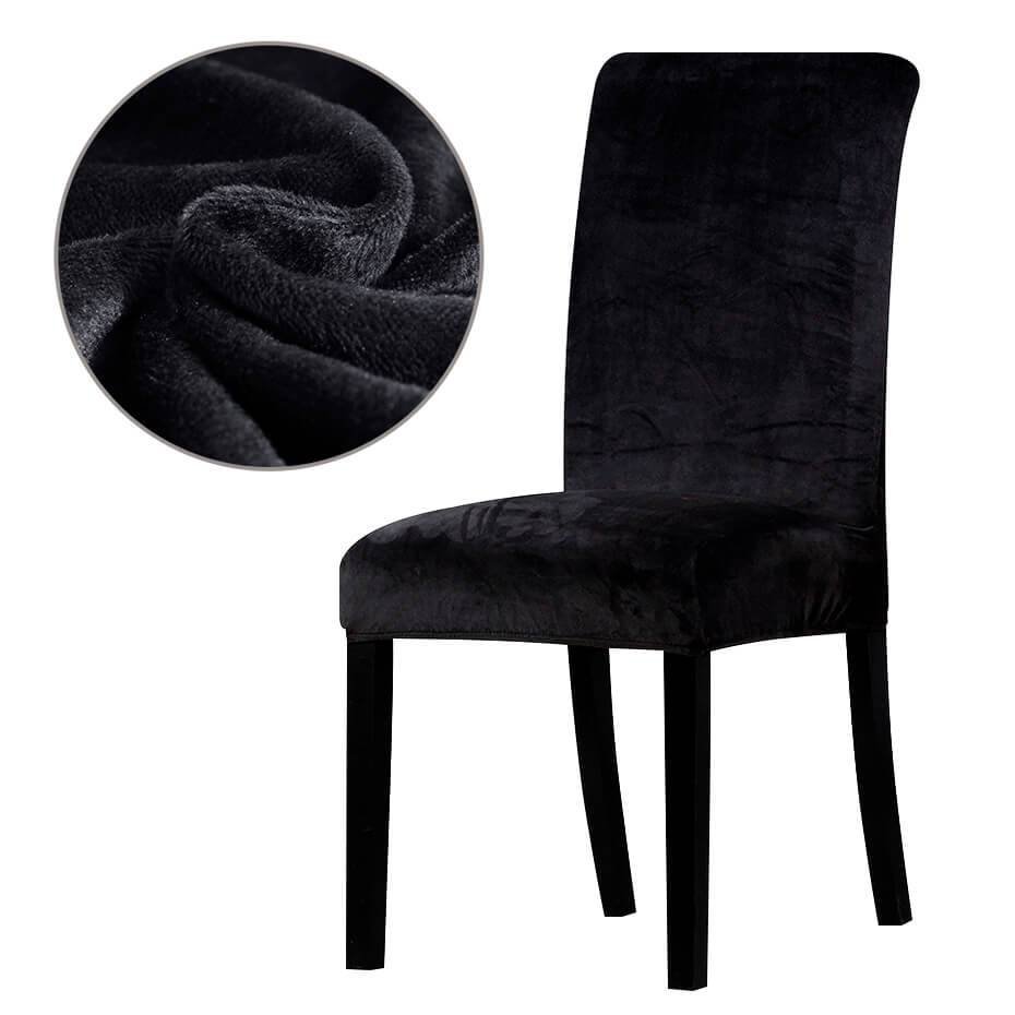 Housse de Chaise Velours Noir