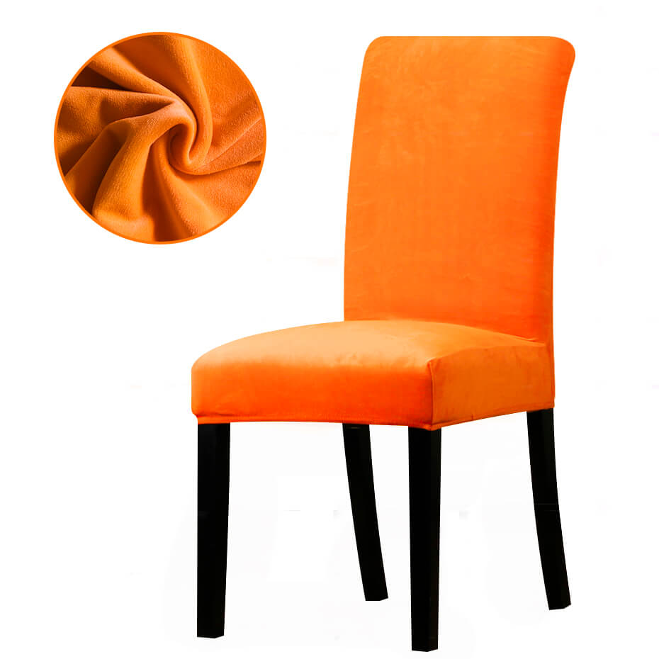 Housse de Chaise Velours Orange