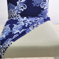 Thumbnail for Housse de Chaise Vintage Blanc et Bleu