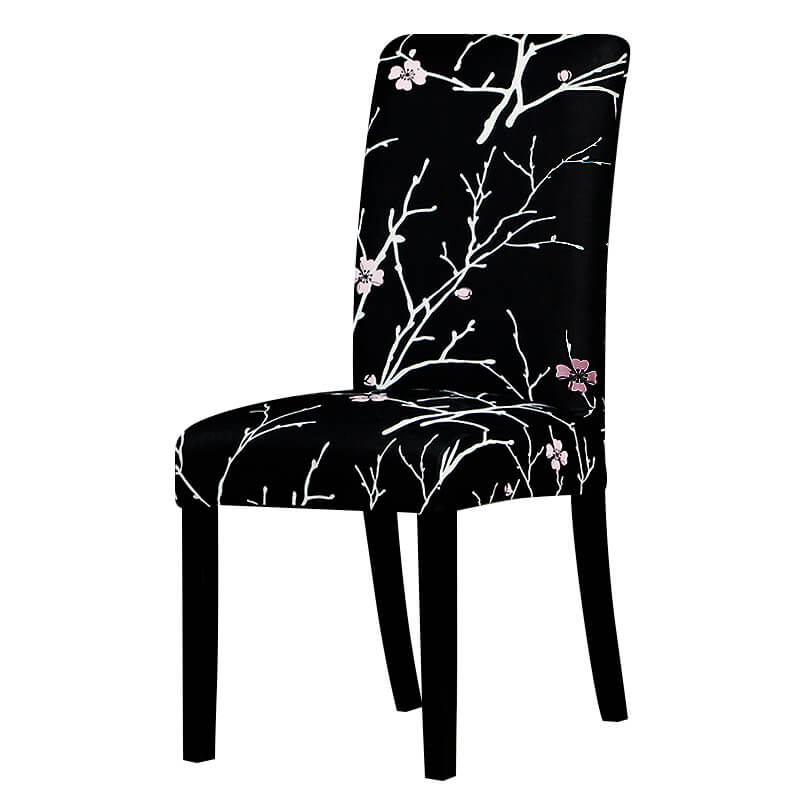 Housse de Chaise Fleurie (Noir)