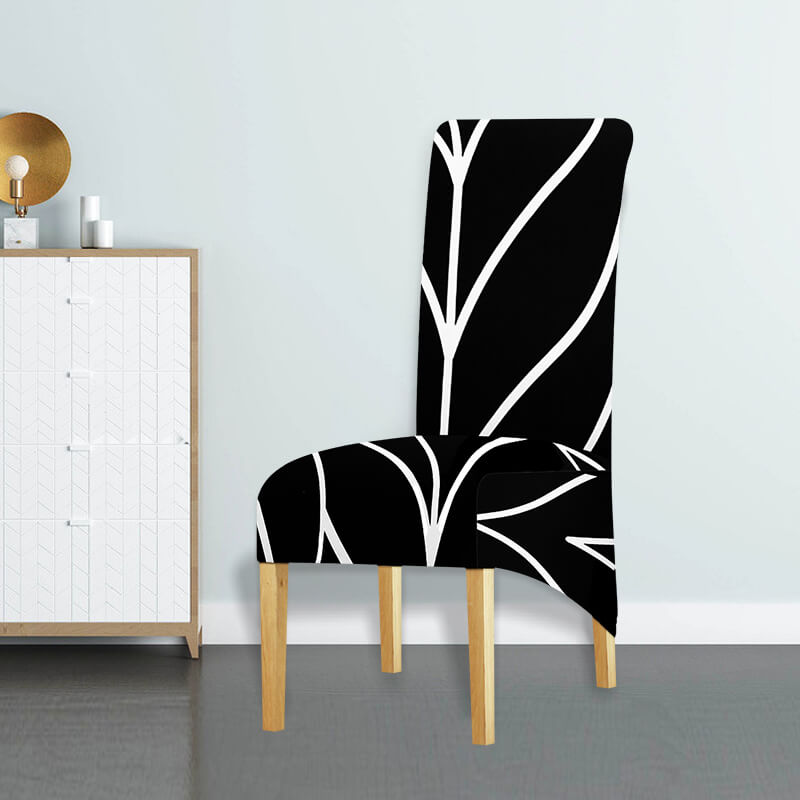 Housse de Chaise XL Noir et Blanc