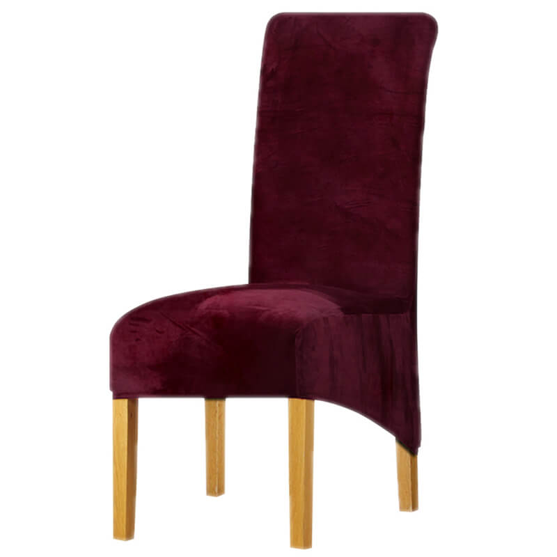 Housse de Chaise XL Velours Bordeaux