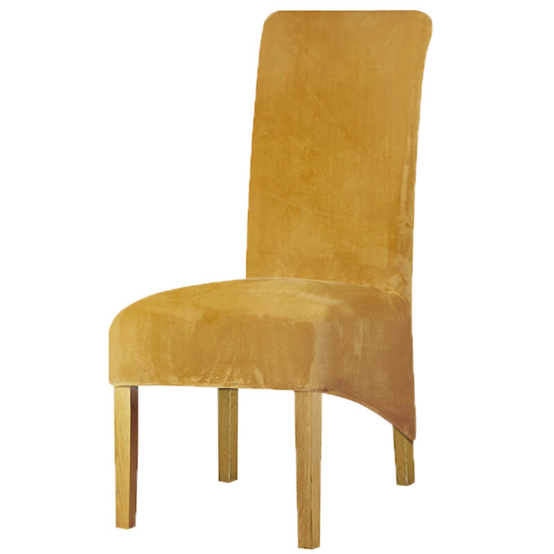 Housse de Chaise XL Velours Jaune Moutarde