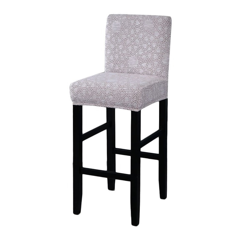 Housse Chaise de Bar et Tabouret Elastique Gris