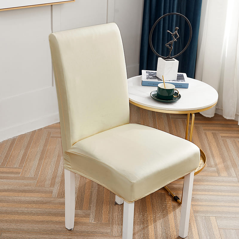 Housse de Chaise Imperméable Simili Cuir Blanc Écru