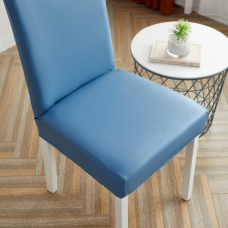 Housse de Chaise Imperméable Simili Cuir Bleu Clair