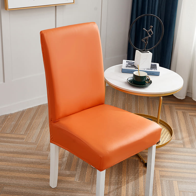 Housse de Chaise Imperméable Simili Cuir Orange