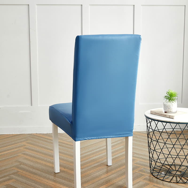 Housse de Chaise Imperméable Simili Cuir Bleu Clair