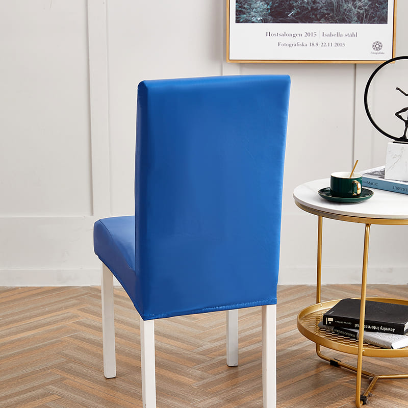 Housse de Chaise Imperméable Simili Cuir Bleu