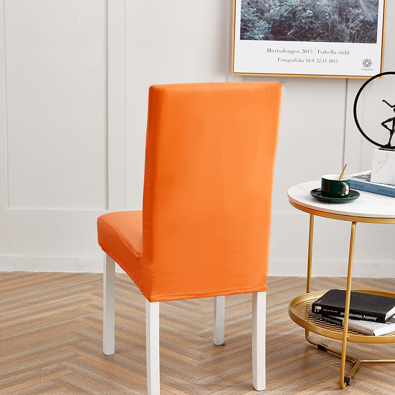 Housse de Chaise Imperméable Simili Cuir Orange