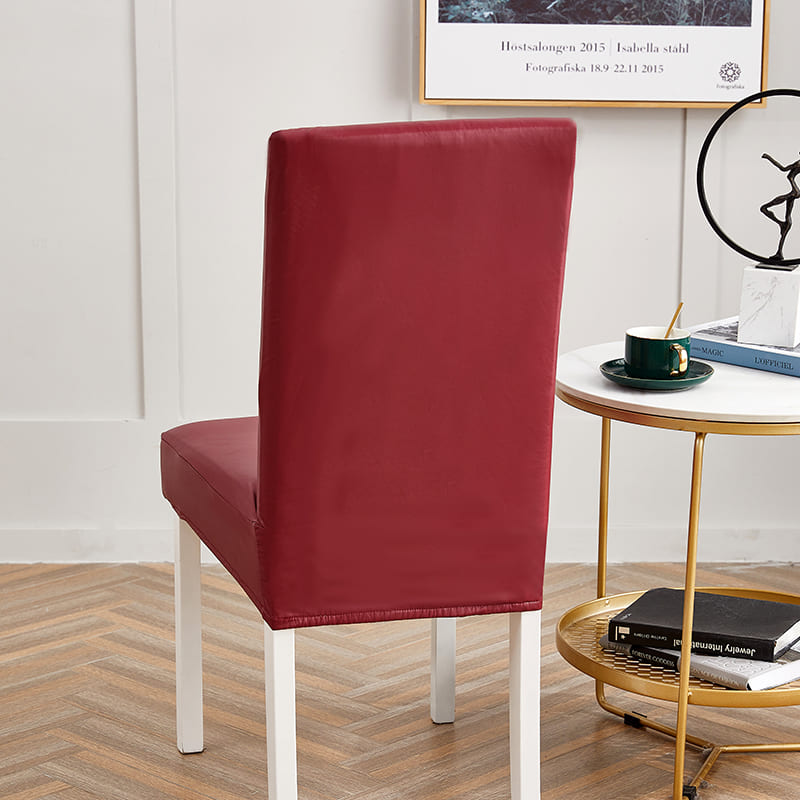 Housse de Chaise Imperméable Simili Cuir Rouge