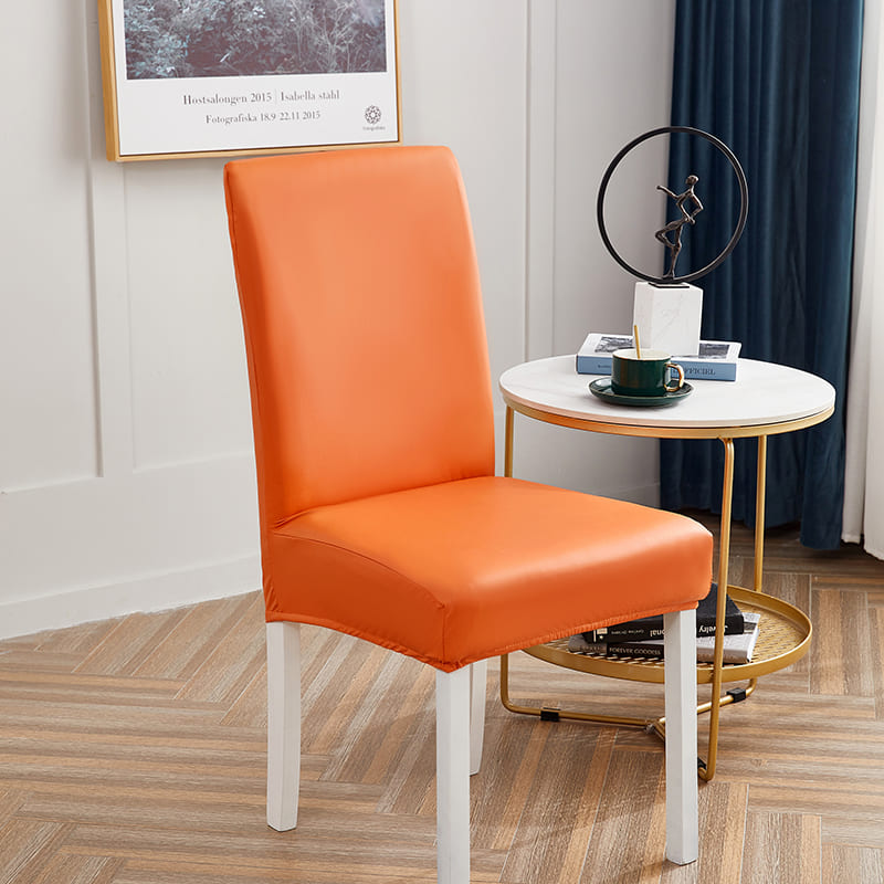 Housse de Chaise Imperméable Simili Cuir Orange