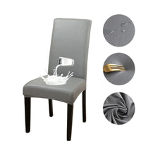 Thumbnail for Housse de Chaise Imperméable Simili Cuir Gris