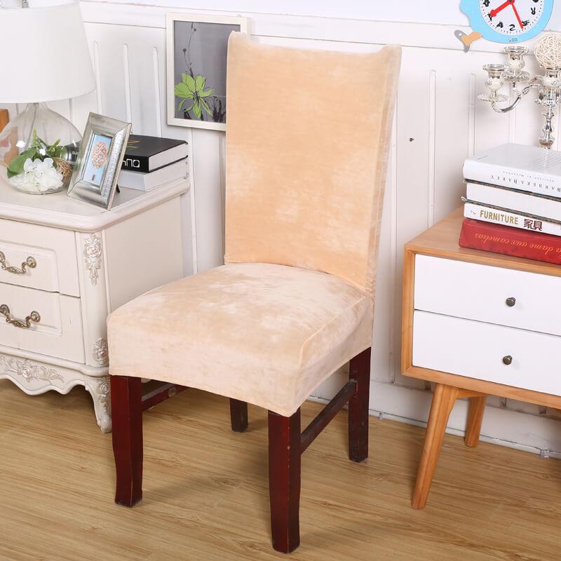 Housse de Chaise Velours Beige