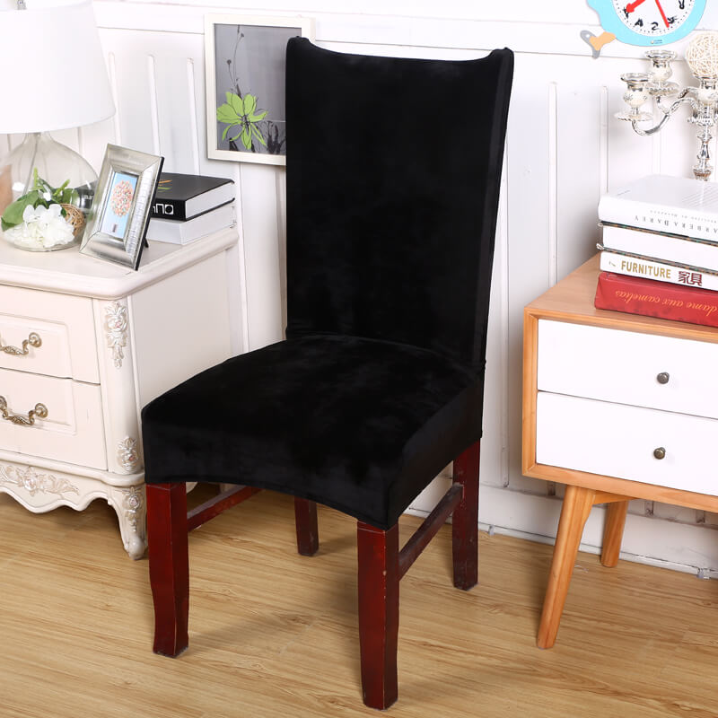 Housse de Chaise Velours Noir