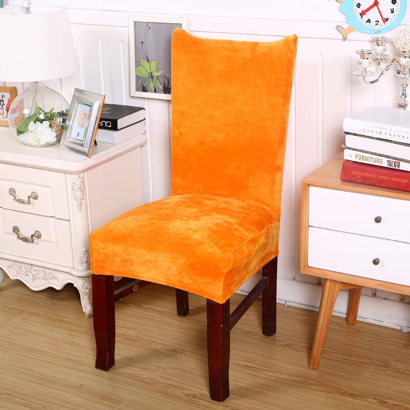 Housse de Chaise Velours Orange