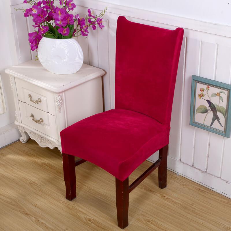 Housse de Chaise Velours Rouge