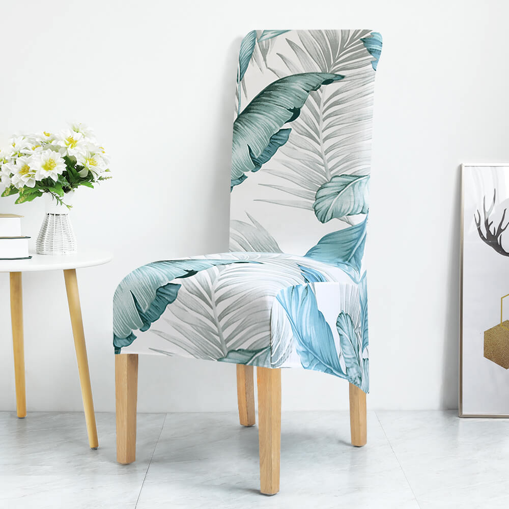 Housse de Chaise XL Fleurie Turquoise