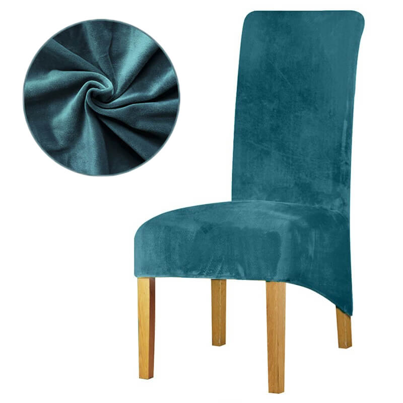 Housse de Chaise XL Velours Bleu Canard