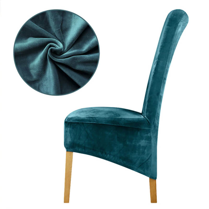 Housse de Chaise XL Velours Bleu Canard