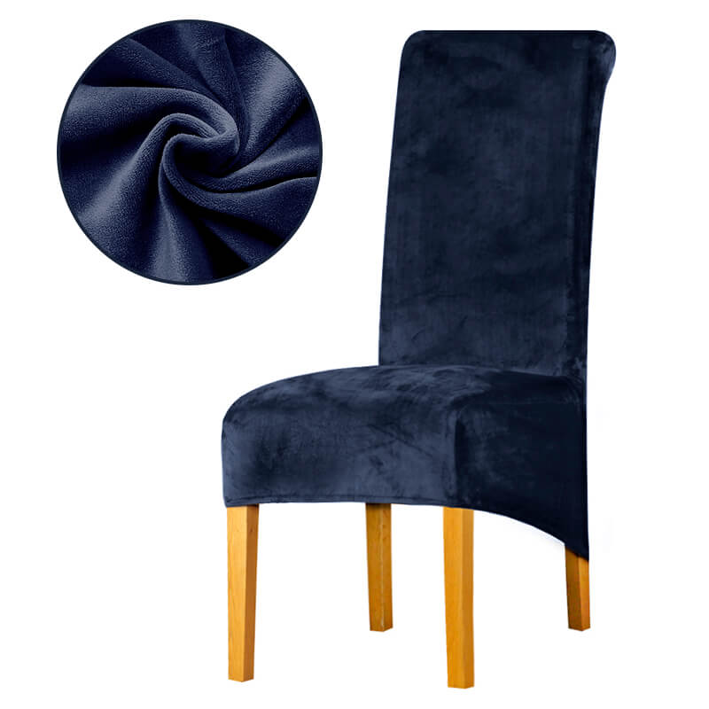 Housse de Chaise XL Velours Bleu Marine