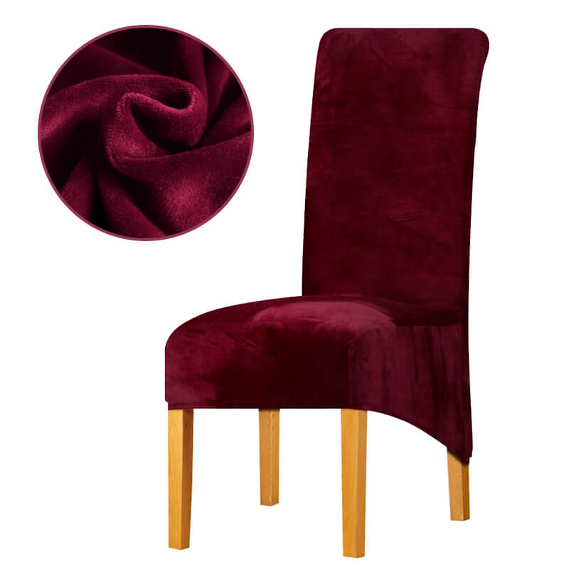 Housse de Chaise XL Velours Bordeaux