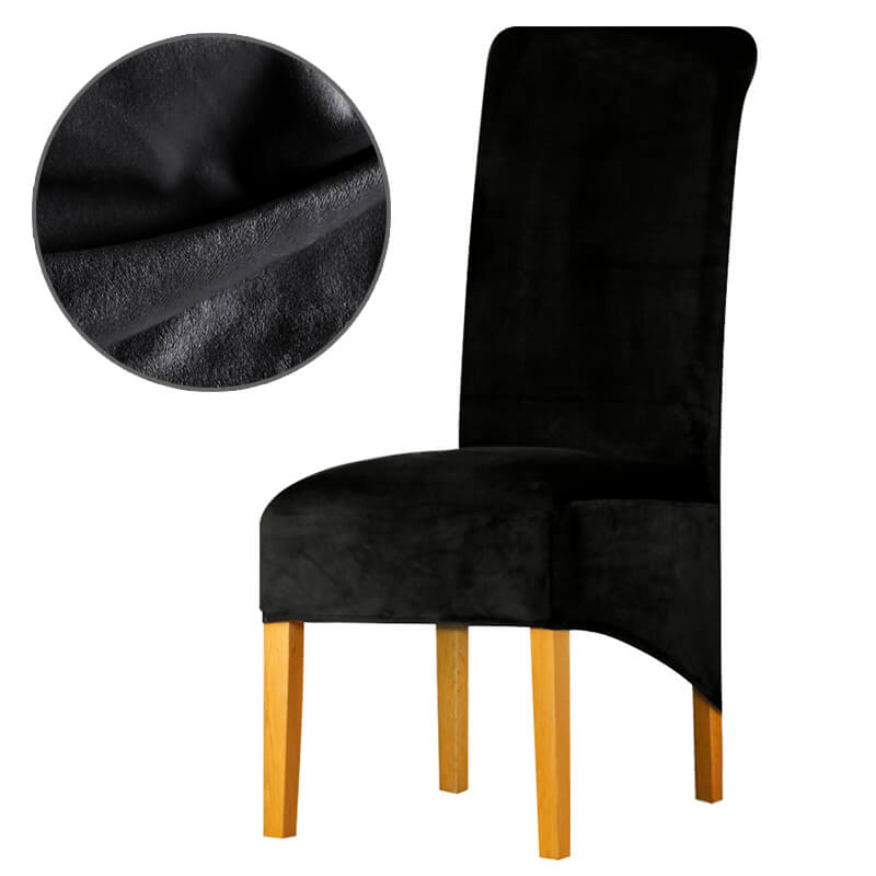 Housse de Chaise XL Velours Noir