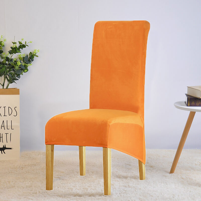 Housse de Chaise XL Velours Orange