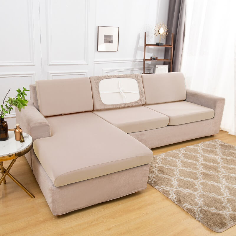 Housse Assise de Canapé d'Angle Beige