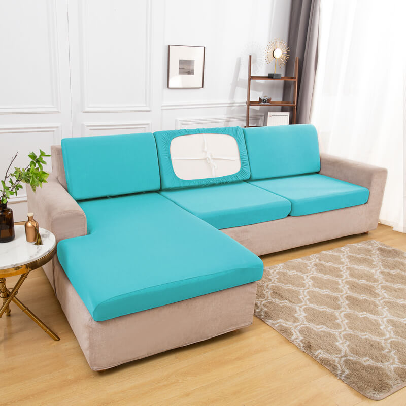 Housse Assise de Canapé d'Angle Bleu Clair