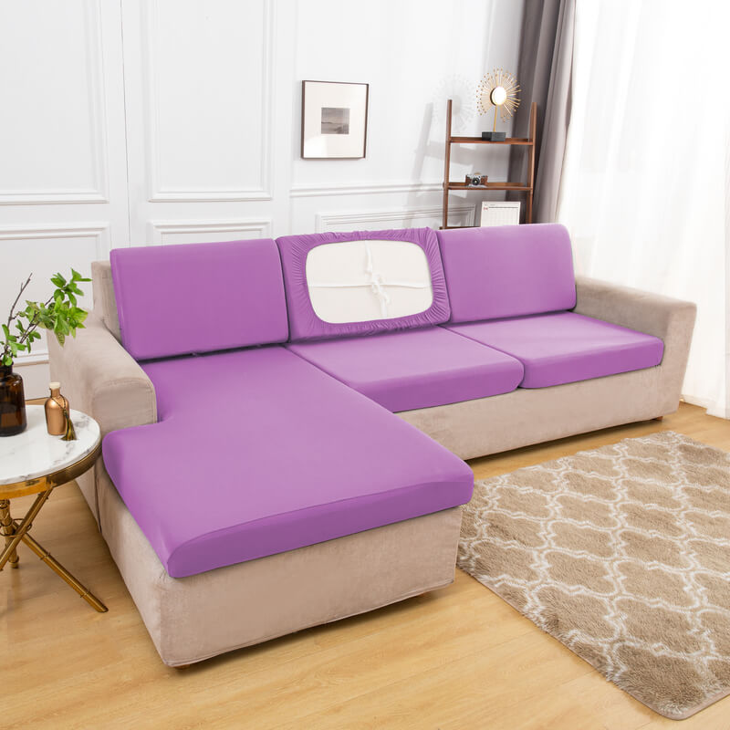 Housse Assise de Canapé d'Angle Mauve