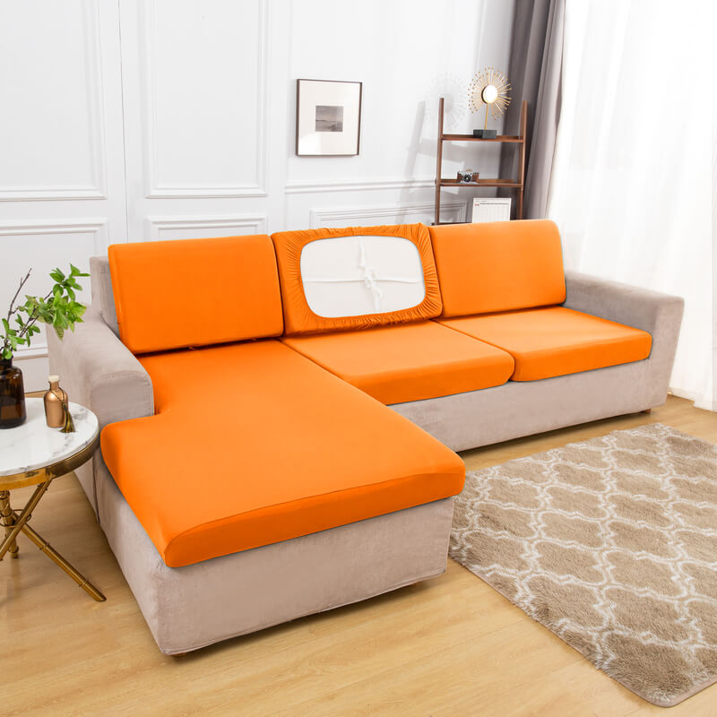 Housse Assise de Canapé d'Angle Orange