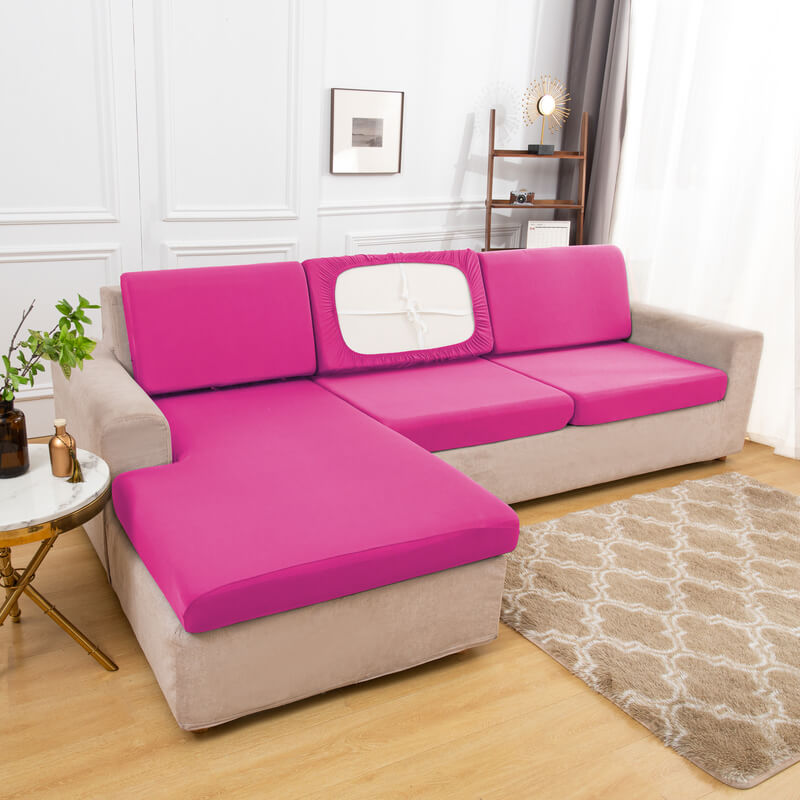 Housse Assise de Canapé d'Angle Rose Bonbon