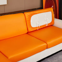 Thumbnail for Housse Assise de Canapé d'Angle Simili Cuir Orange