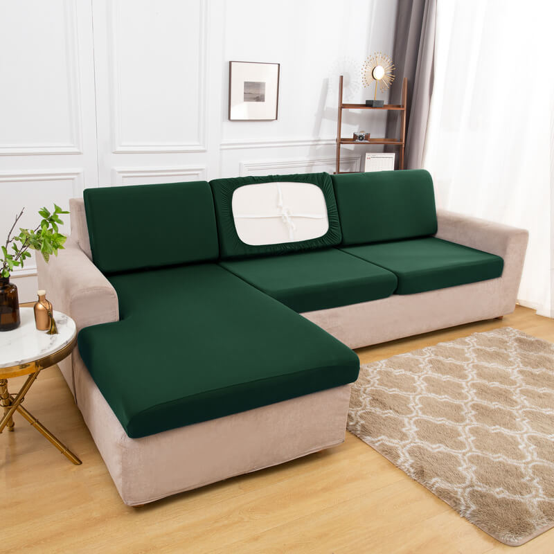 Housse Assise de Canapé d'Angle Vert Impérial