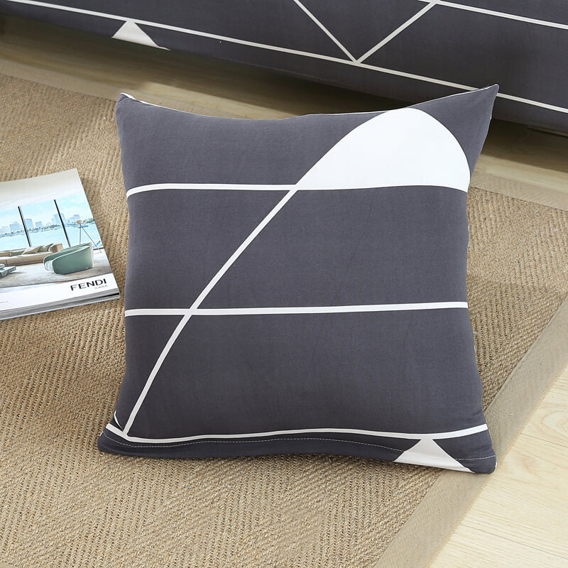 Housse de Coussin Extensible Gris