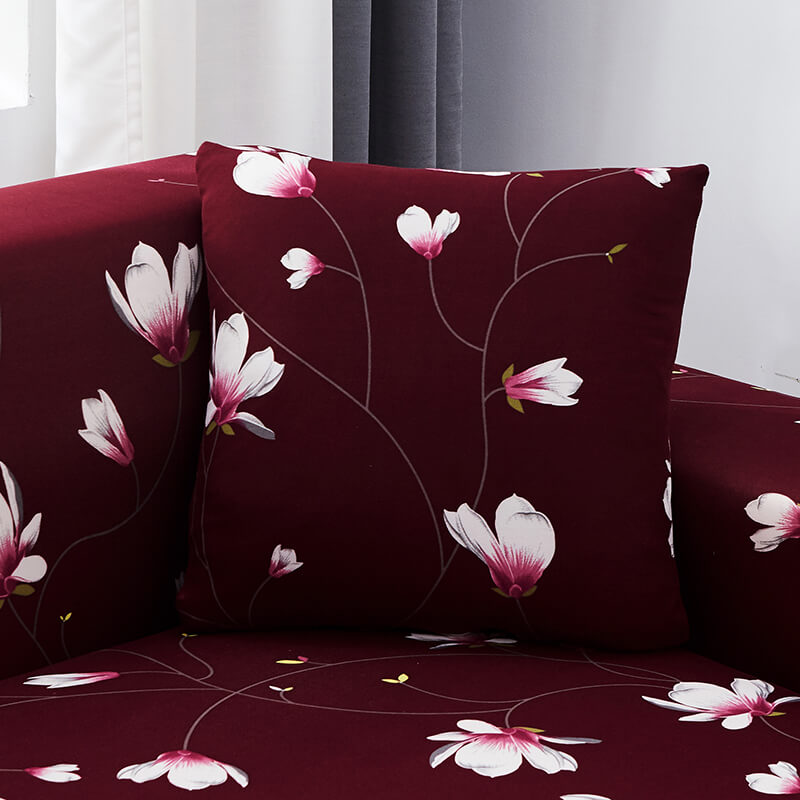 Housse de Coussin Fleurie Fuchsia