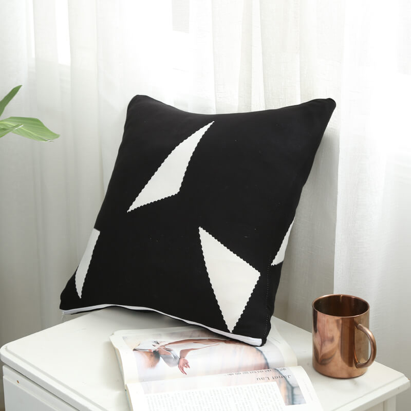 Housse de Coussin Moderne Noir